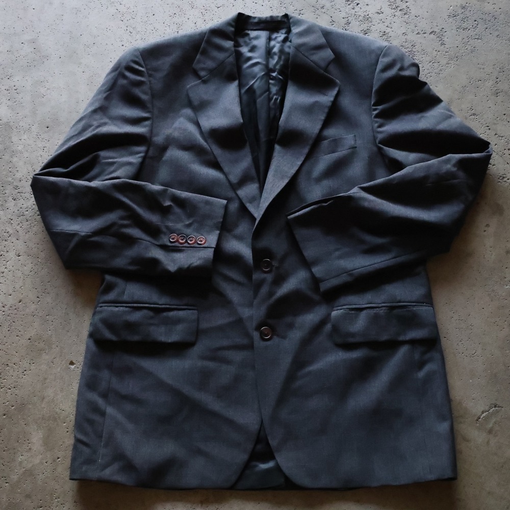 Vintage Chaps Ralph Lauren Wool Blazer Mens Size 42 Charcoal Gray Sport Coat